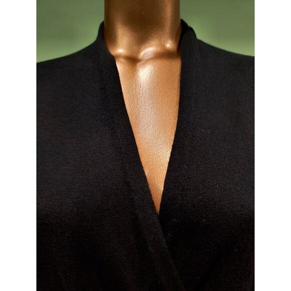 J. Jill Black Wrap Front Long Sleeve Sweater, Black, Sz S, NWT - Picture 2 of 7